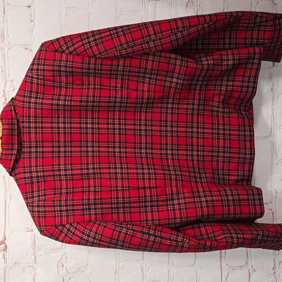 Pendleton 80's Red 100% Wool Tartan Suit Blazer & Pleated Skirt Womens Size 10P - Picture 6 of 15